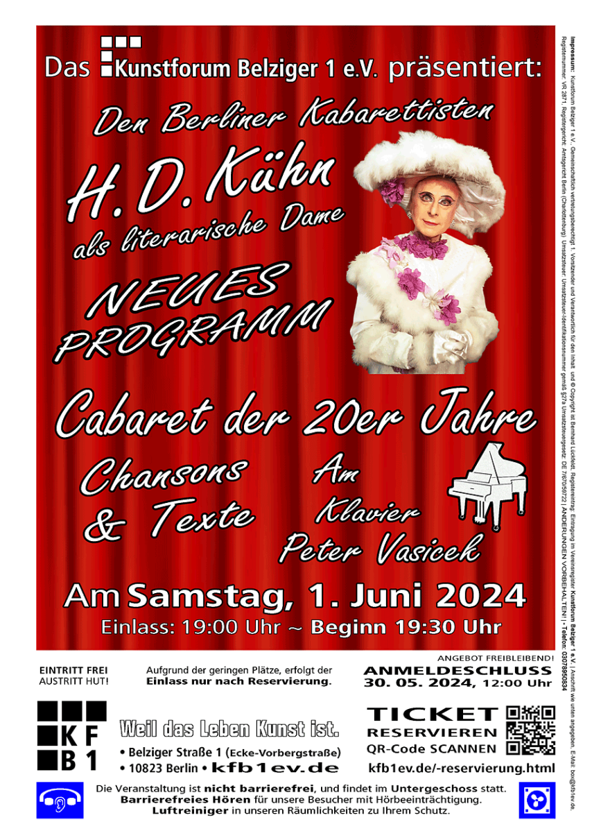 Cabaret der 20er_Jahre am 01 Juni 2024_im Kunstforum Belziger 1 mit H.D, Kuehn