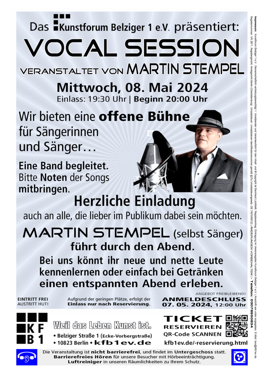 Vocal Session hosted by Martin Stempel offene Bühne im Kunstforum Belziger 1-am_08_Mai_2024